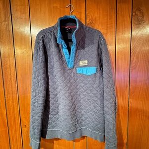 Patagonia Gray Quilted Pullover with Blue Accents